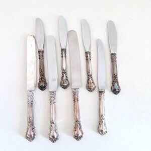 GORHAM STERLING SILVER CHANTILLY KNIVES SET OF 9 BUTTER SPREADER TABLE KNIFE